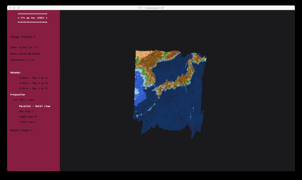 FdF Wireframe Renderer screenshot